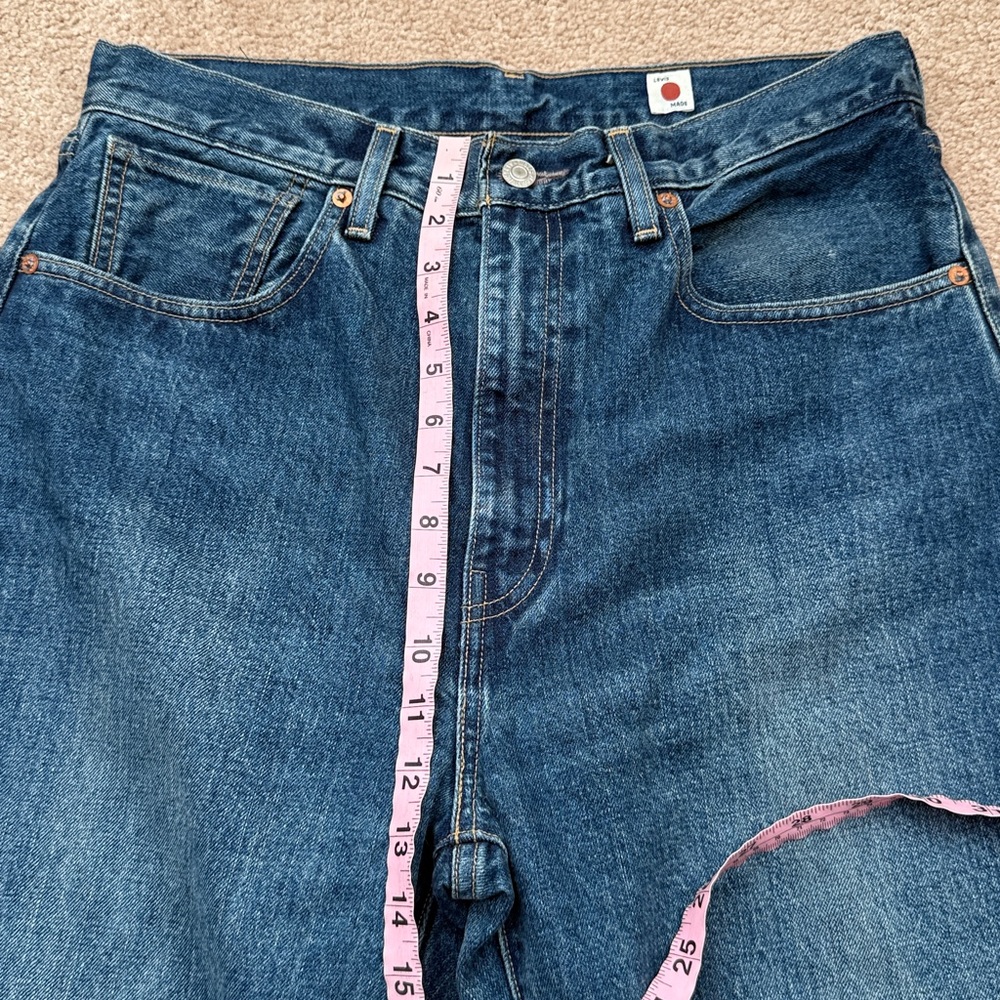 Levi's Medium Blue High-Rise Cropped Straight Jeans - Picture 5 of 13
